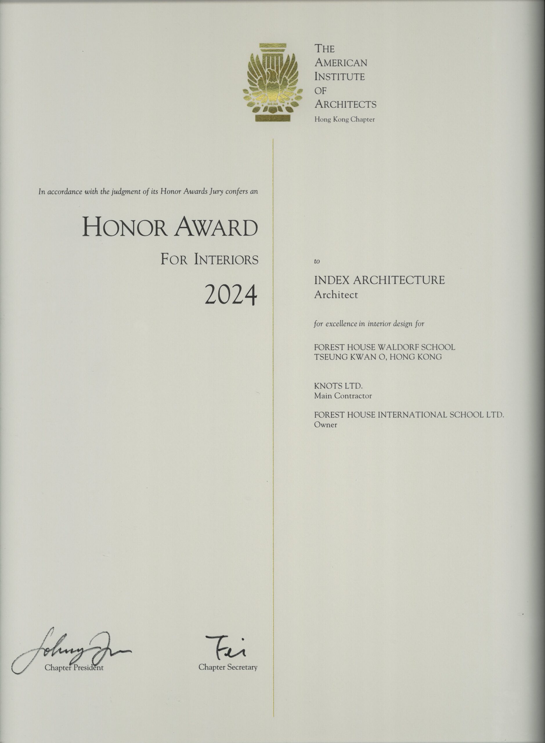 AIAHK Honor Award for Interiors 2024 – Forest House Waldorf School