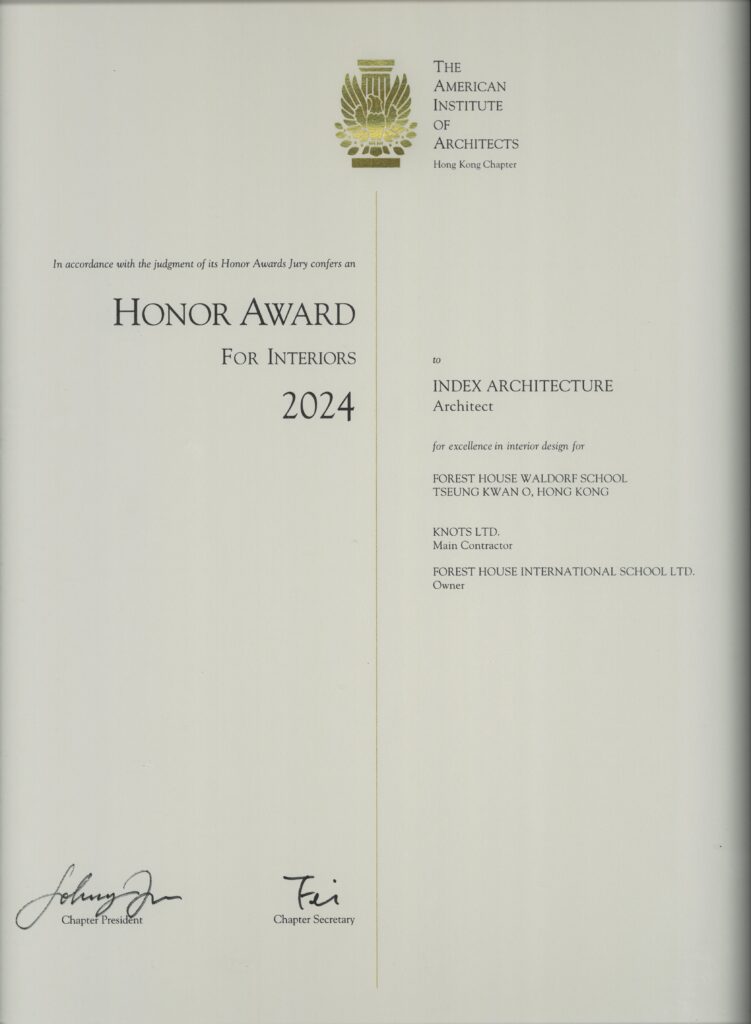 AIAHK Honor Award for Interiors 2024 – Forest House Waldorf School